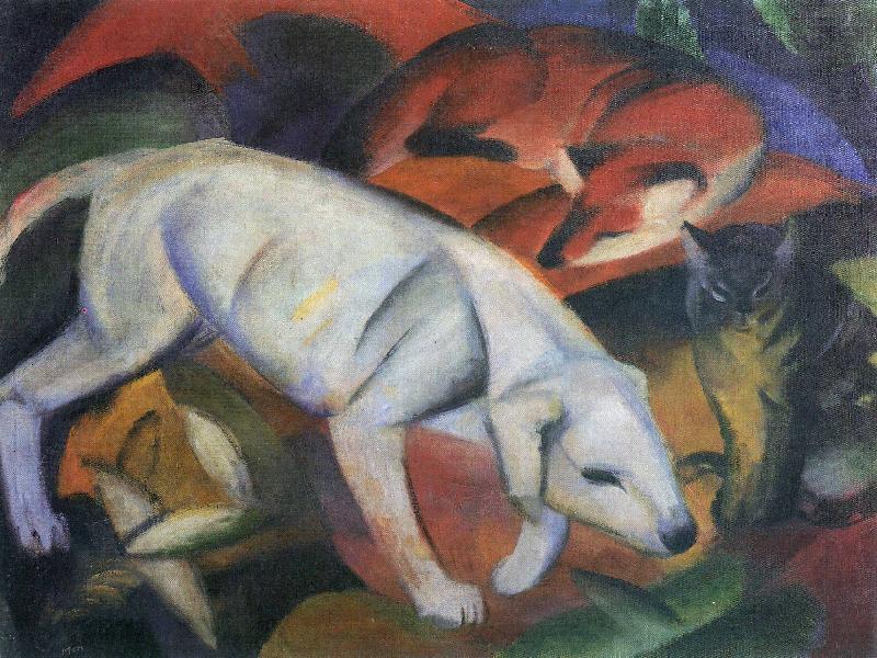 Franz Marc Drei Tiere oil painting image